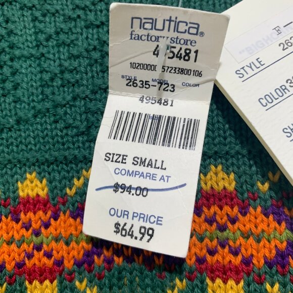 NEW NAUTICA COTTON KNIT CREWNECK SWEATER PATTERN SIZE S - Picture 8 of 9